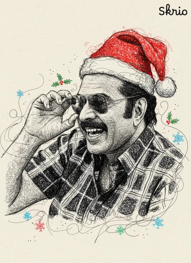 Christmas scribble art example 1