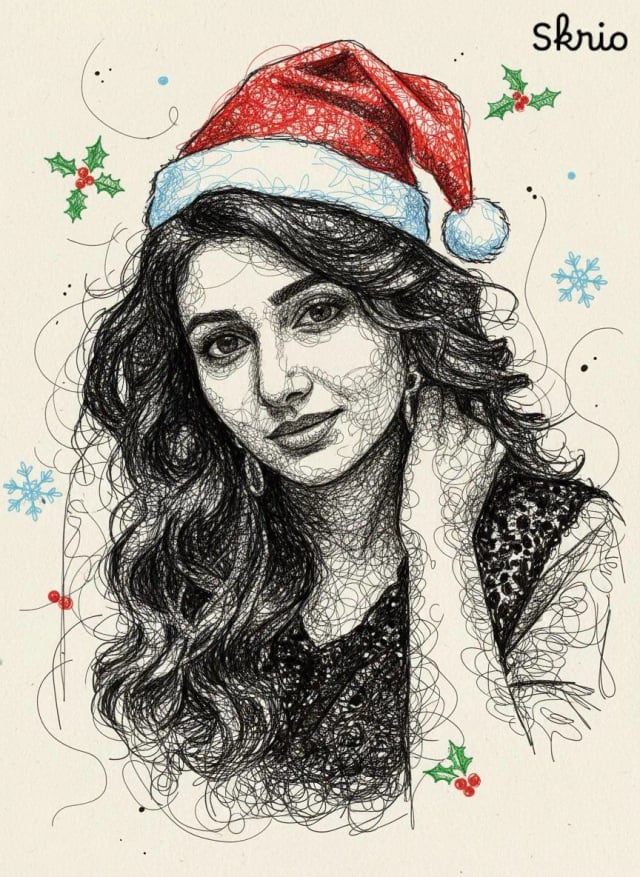 Christmas scribble art example 3