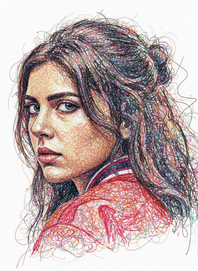 Scribble portrait example 3